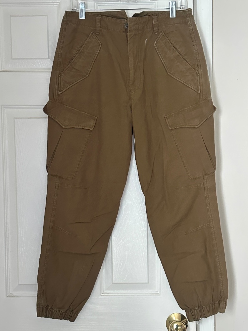 Rag & Bone Dark Green Military Jogger Cargo Pants Ankle Zipper Size 30 Cotton